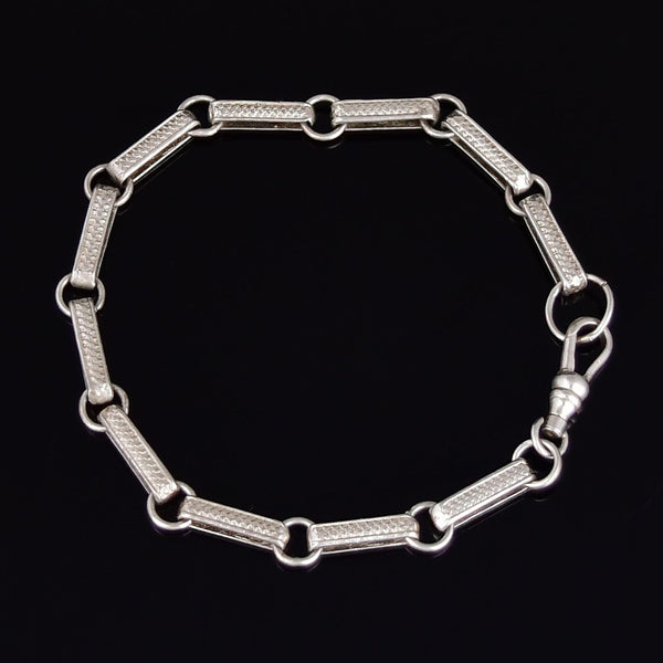 Antique Edwardian Sterling Silver Albert Watch Chain Bracelet