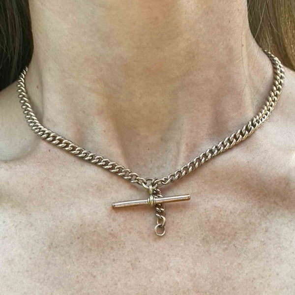 Factory: T-bar Paper-clip Link Chain Necklace For Women