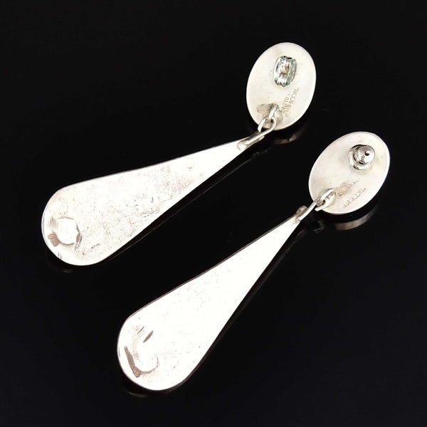 Vintage Sterling Silver Amethyst Lapis Lazuli Earrings - Boylerpf