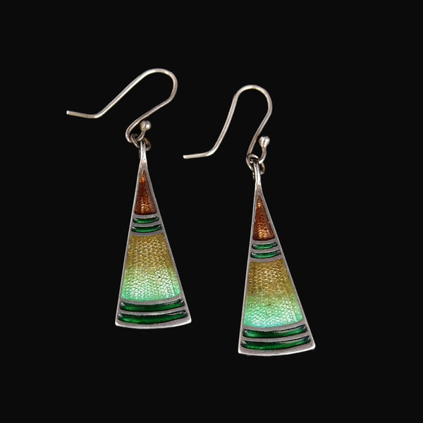 Vintage Pat Cheney Sterling Silver Enamel Earrings
