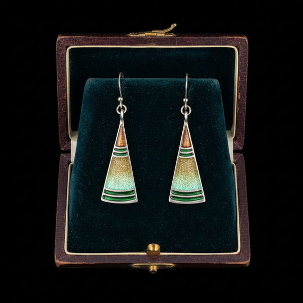 Vintage Pat Cheney Sterling Silver Enamel Earrings