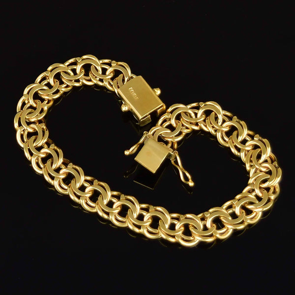 Vintage Double Rolled Gold Chino Link Bracelet - Boylerpf