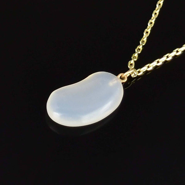 9K Gold Chalcedony Bean Necklace