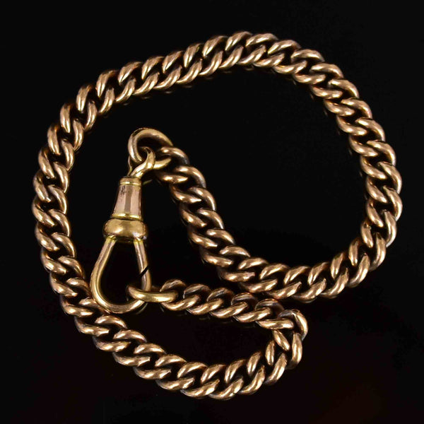 Antique Gold Pocket Watch Curb Chain Bracelet - Boylerpf