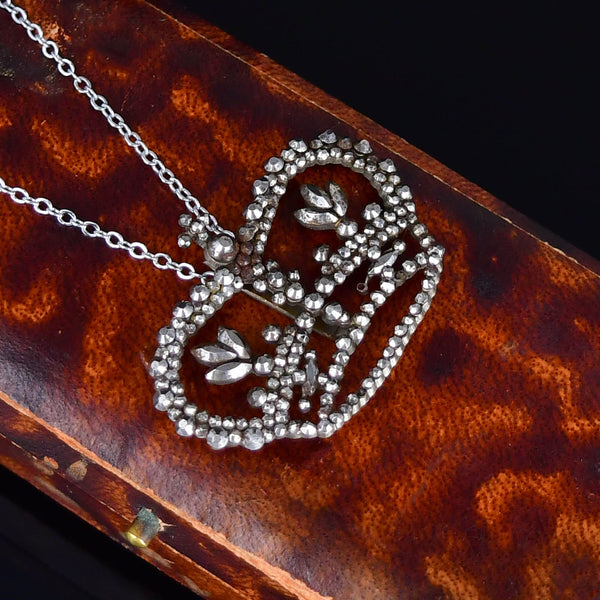 Antique Regal Crown Cut Steel Pendant Necklace - Boylerpf