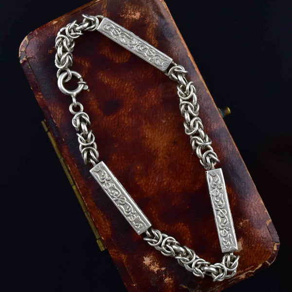 Antique Victorian Silver Albert Chain Bracelet - Boylerpf