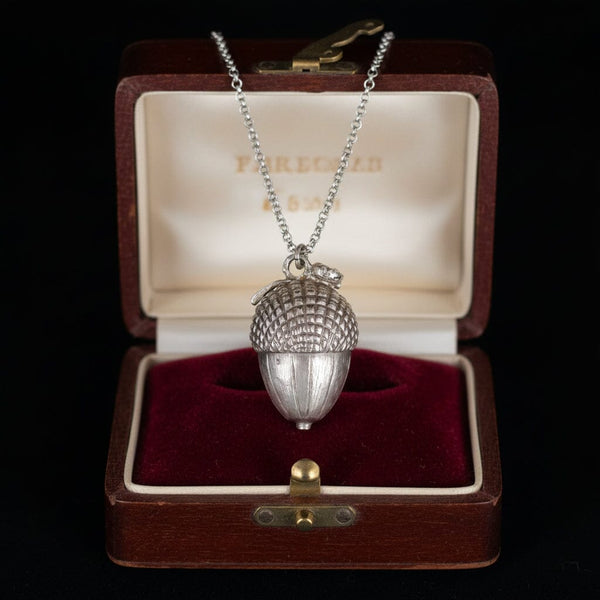 Impressive Sterling Silver Acorn Pendant Necklace