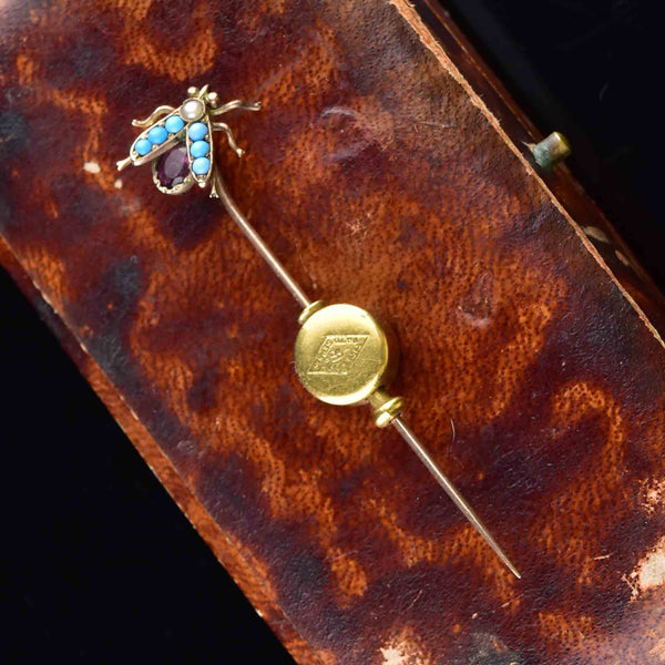 Antique Fly Stickpin Brooch in 14K Gold - Boylerpf