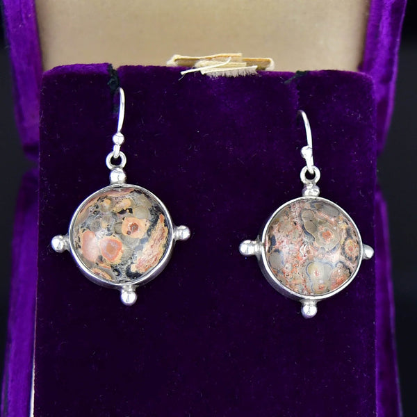 Antique Victorian Scottish Lace Agate Drop Earrings Sterling Silver - Boylerpf