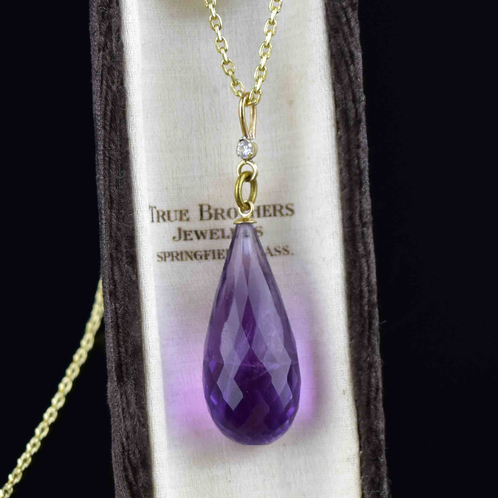 Outlet Pandora Briolette Amethyst Pendant Necklace