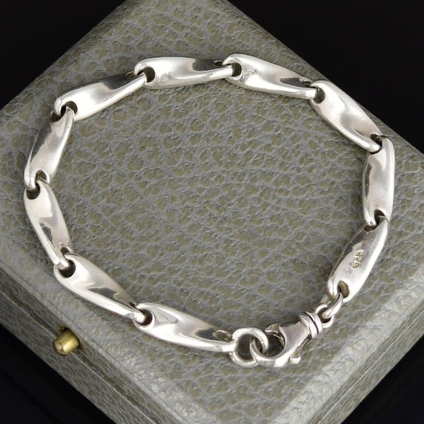 Vintage Twisted Link Sterling Silver Bracelet