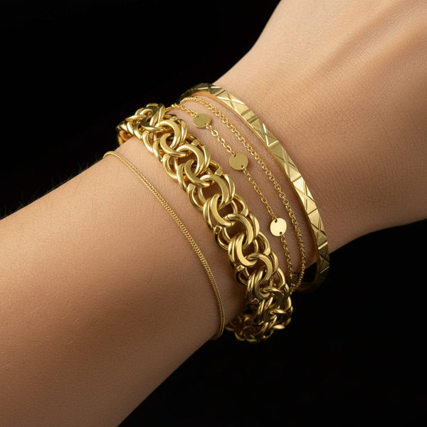 Vintage Double Rolled Gold Chino Link Bracelet - Boylerpf