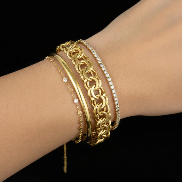 Vintage Double Rolled Gold Chino Link Bracelet - Boylerpf