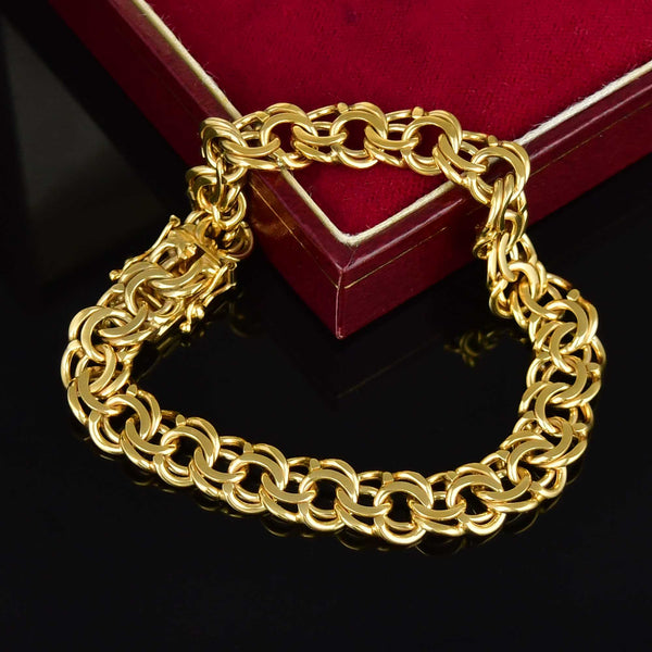 Vintage Double Rolled Gold Chino Link Bracelet - Boylerpf