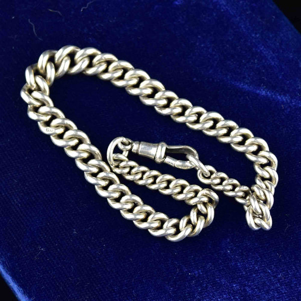 Antique Edwardian Silver Albert Watch Chain Bracelet - Boylerpf