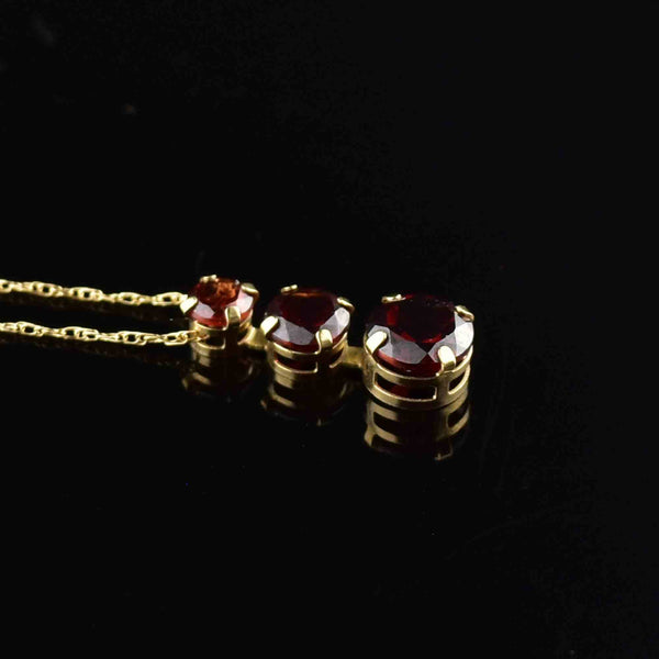 10K Gold Garnet Journey Pendant Necklace - Boylerpf