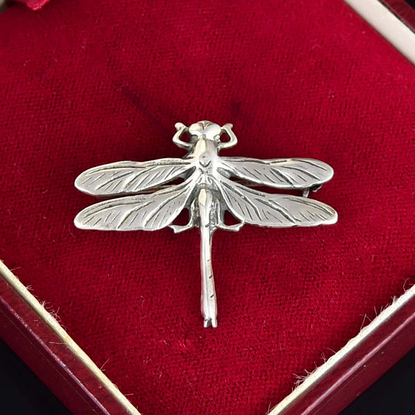 Vintage Dragonfly Sterling Silver Brooch