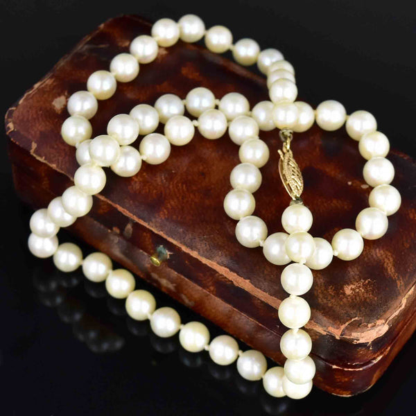 Vintage 14K Gold Cultured Pearl Strand Necklace - Boylerpf