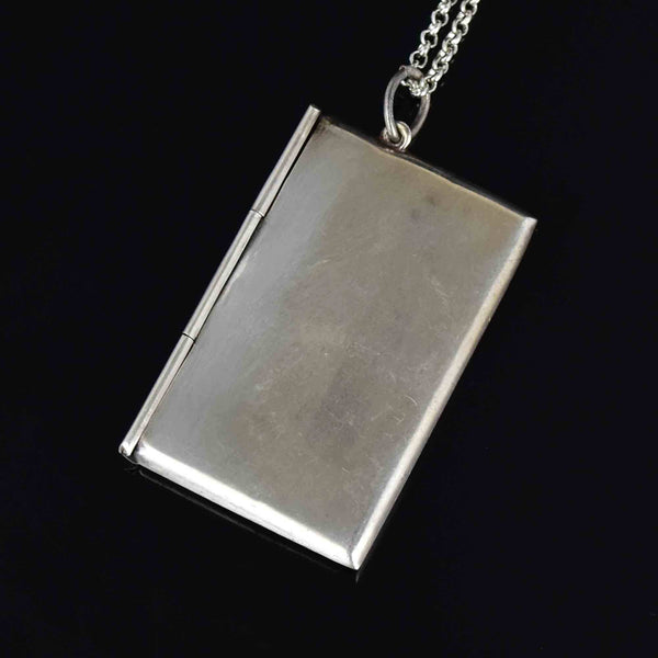 Antique Edwardian Solid Silver Stamp Holder Fob Pendant Necklace - Boylerpf