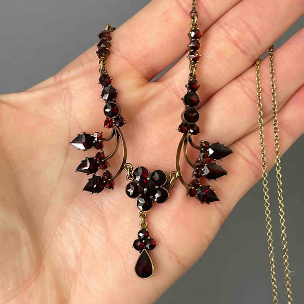 Antique Victorian Style Garnet Festoon Necklace - Boylerpf