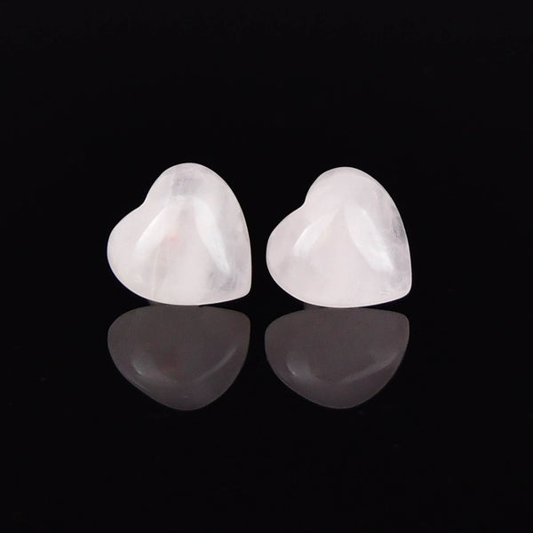 Vintage 14K Gold Rose Quartz Heart Stud Earrings - Boylerpf