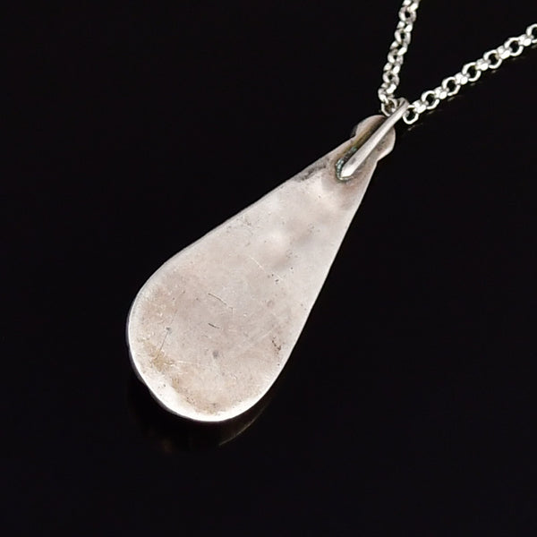 Vintage Turquoise Sterling Silver Pendant Necklace