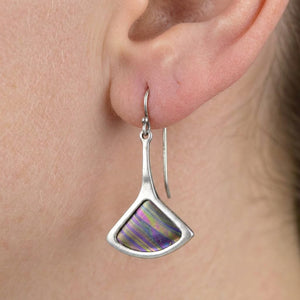 Vintage Pat Cheney John Ditchfield Stained Glass Earrings Sterling Silver - Boylerpf
