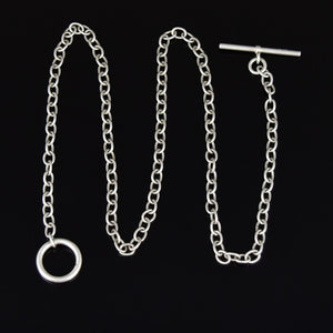 Vintage T-Bar Toggle Clasp Sterling Silver Chain Necklace - Boylerpf