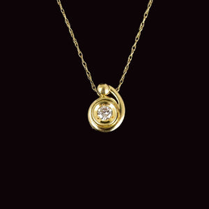 Vintage Diamond Solitaire Pendant Necklace in 18K Gold - Boylerpf