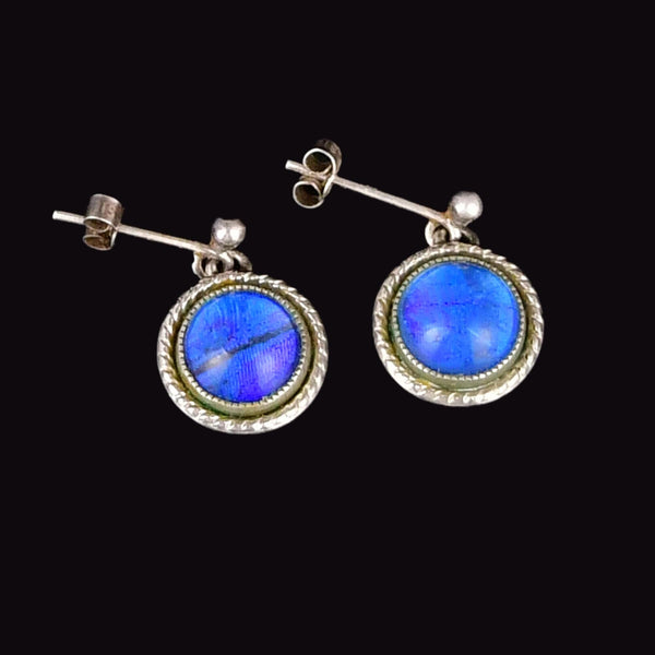 Vintage Art Deco Sterling Silver Butterfly Wing Earrings