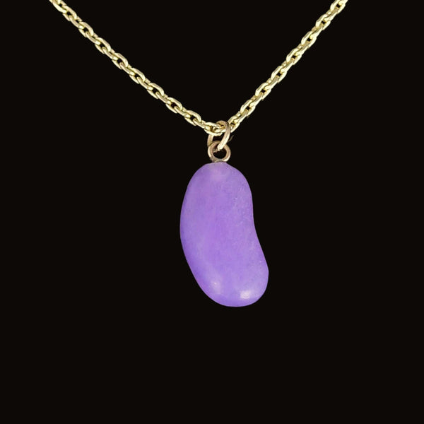 Vintage Gold Natural Amethyst Lucky Bean Pendant Necklace - Boylerpf