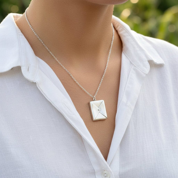 Antique Sterling Silver Adie & Lovekin Stamp Holder Necklace