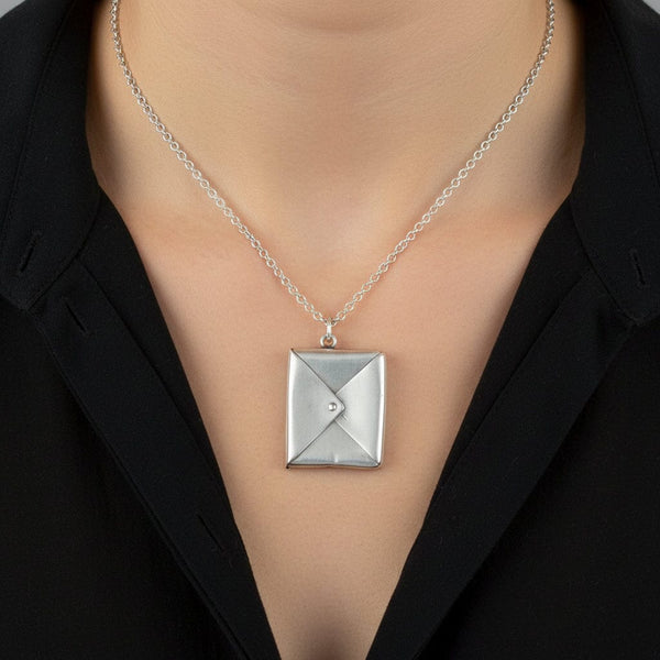 Antique Sterling Silver Adie & Lovekin Stamp Holder Necklace