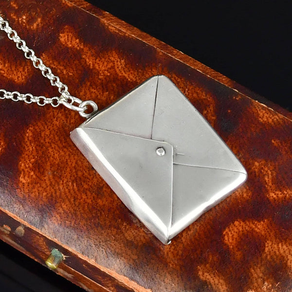 Antique Sterling Silver Adie & Lovekin Stamp Holder Necklace