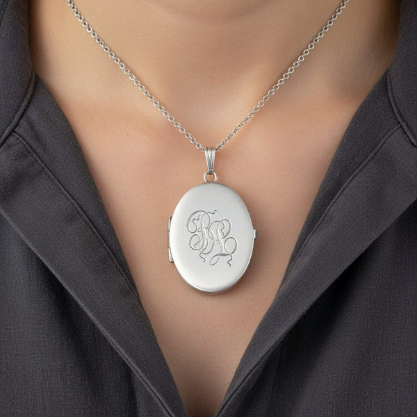 Antique R. Blackinton & Co Sterling Silver Locket Necklace