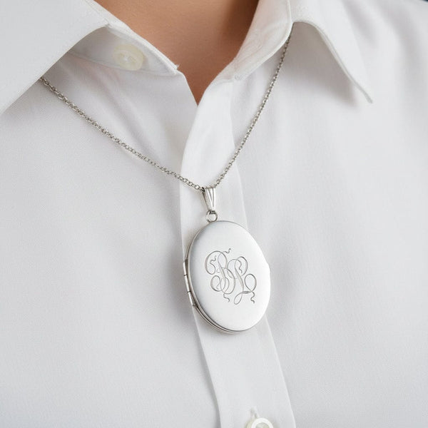 Antique R. Blackinton & Co Sterling Silver Locket Necklace