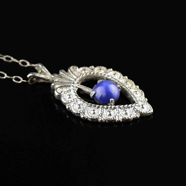 Vintage Sterling Silver Lindy Star Sapphire Necklace - Boylerpf