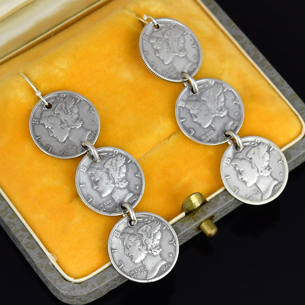Vintage American Mercury 1944 Dime Earrings