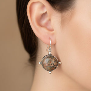 Antique Victorian Scottish Lace Agate Drop Earrings Sterling Silver - Boylerpf
