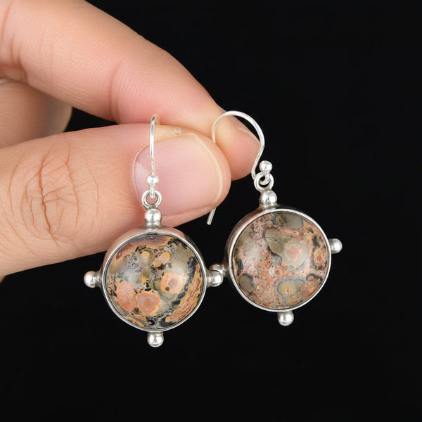 Antique Victorian Scottish Lace Agate Drop Earrings Sterling Silver - Boylerpf