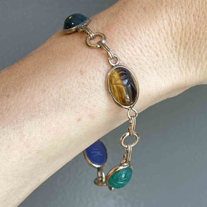 Gold Scarab Egyptian Beetle Bug Bracelet - Boylerpf