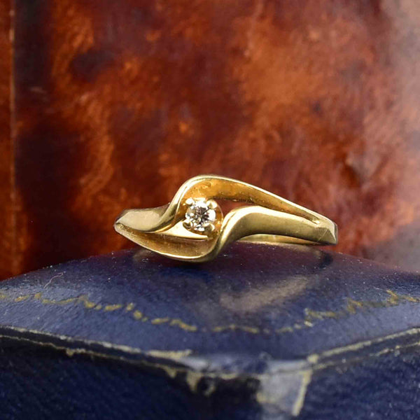 Vintage 10K Gold Diamond Solitaire Ring Sz 5.5 - Boylerpf