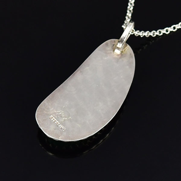 Sterling Silver Malachite Cabochon pendant Necklace