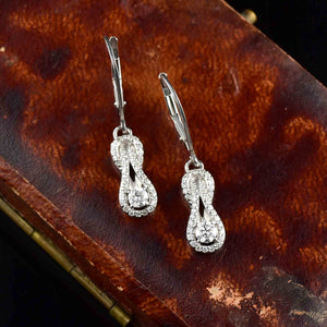 14K White Gold Diamond Infinity Love Knot Earrings - Boylerpf