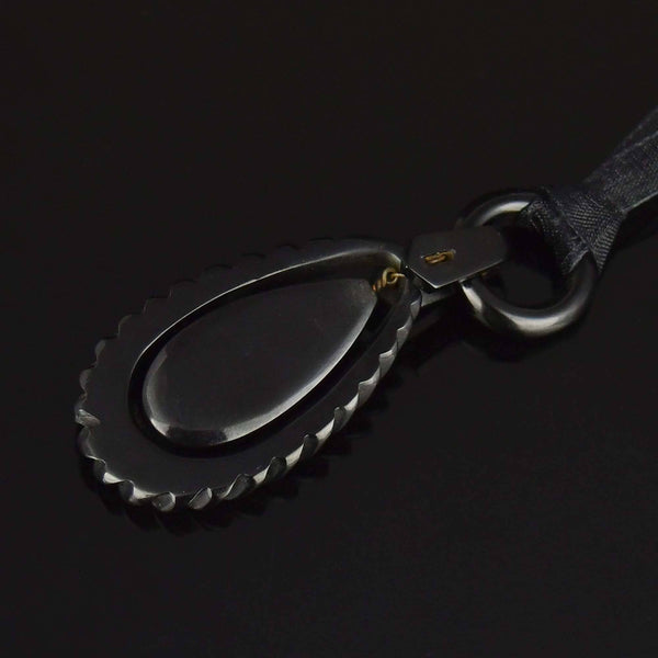 Antique Victorian Carved Whitby Jet Necklace