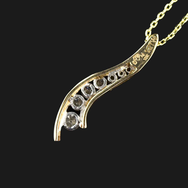 10K Gold Diamond Journey Pendant Necklace - Boylerpf