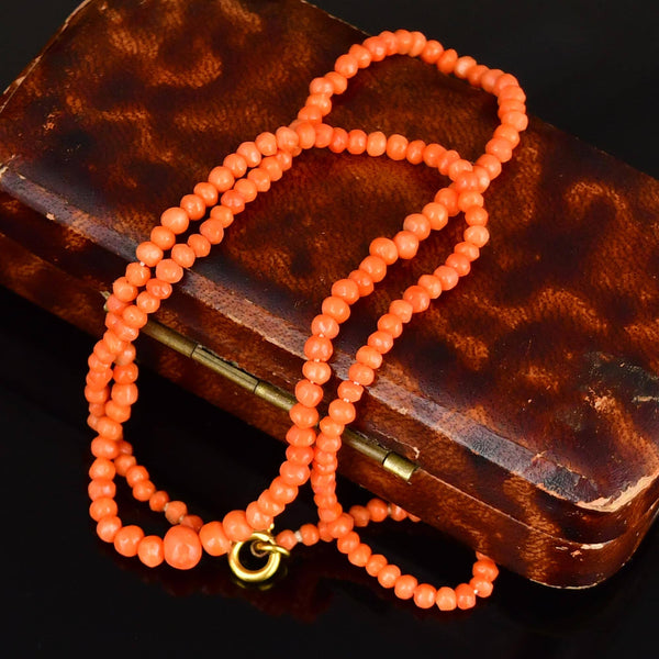 Antique Mediterranean Coral Victorian Necklace - Boylerpf