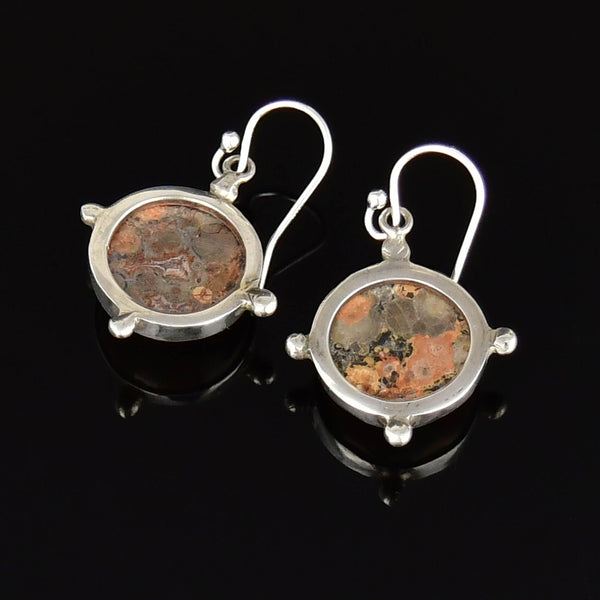 Antique Victorian Scottish Lace Agate Drop Earrings Sterling Silver - Boylerpf