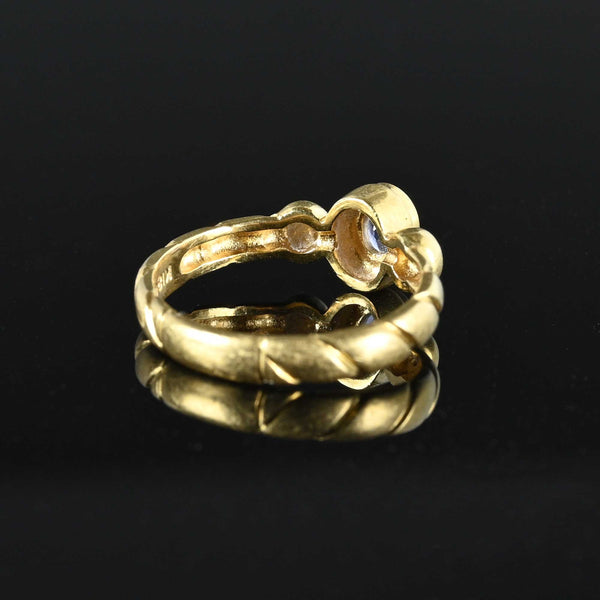 Vintage 18K Gold Natural Sapphire Ring Band - Boylerpf