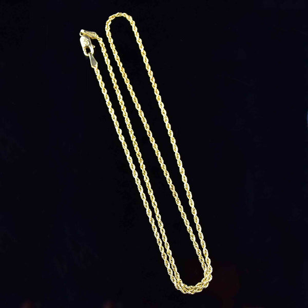 Vintage French Twist Rope Chain in 14K Gold - Boylerpf